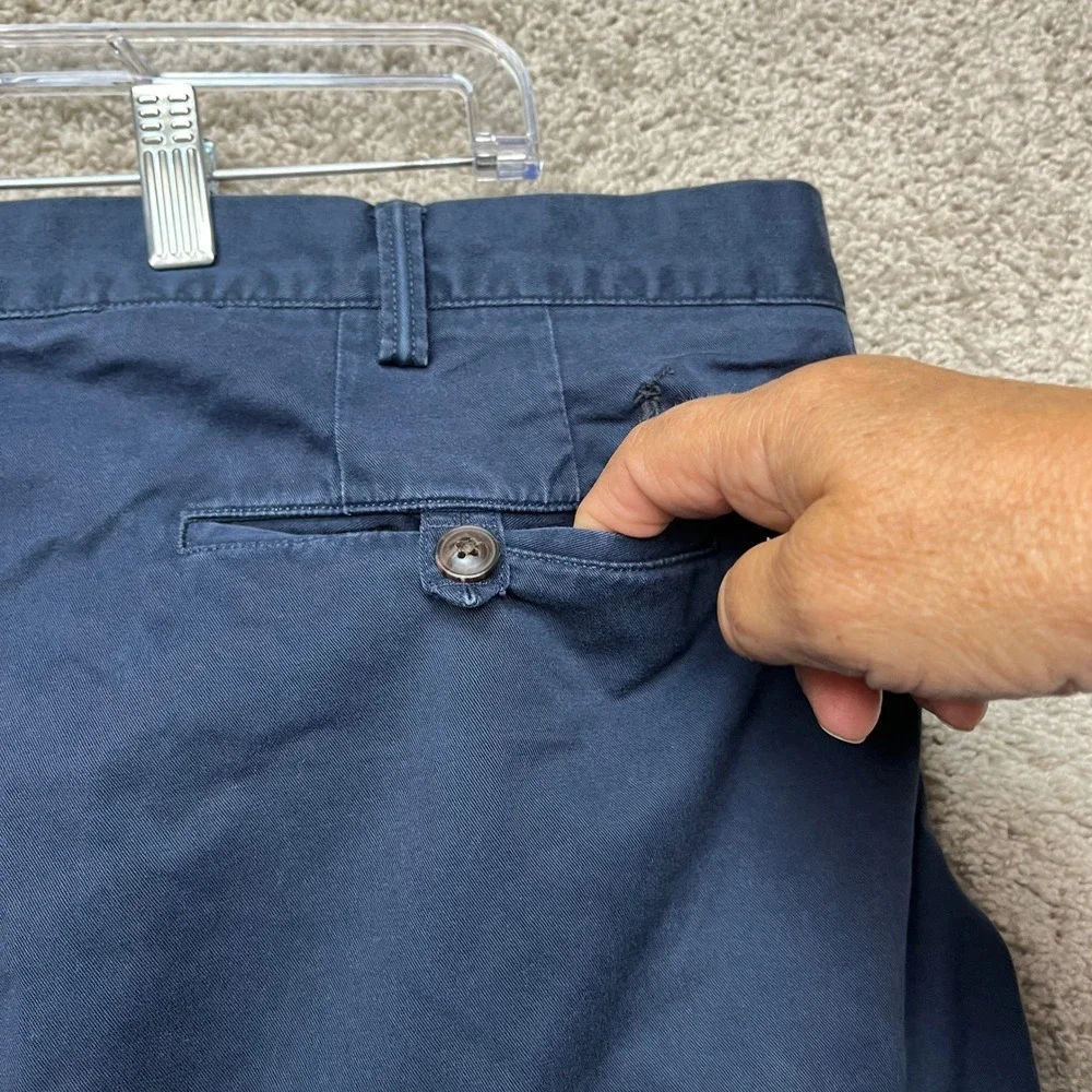 Polo Ralph Lauren Pants Mens 42x30 Navy Blue‎ Chino Stretch Straight Fit Twill